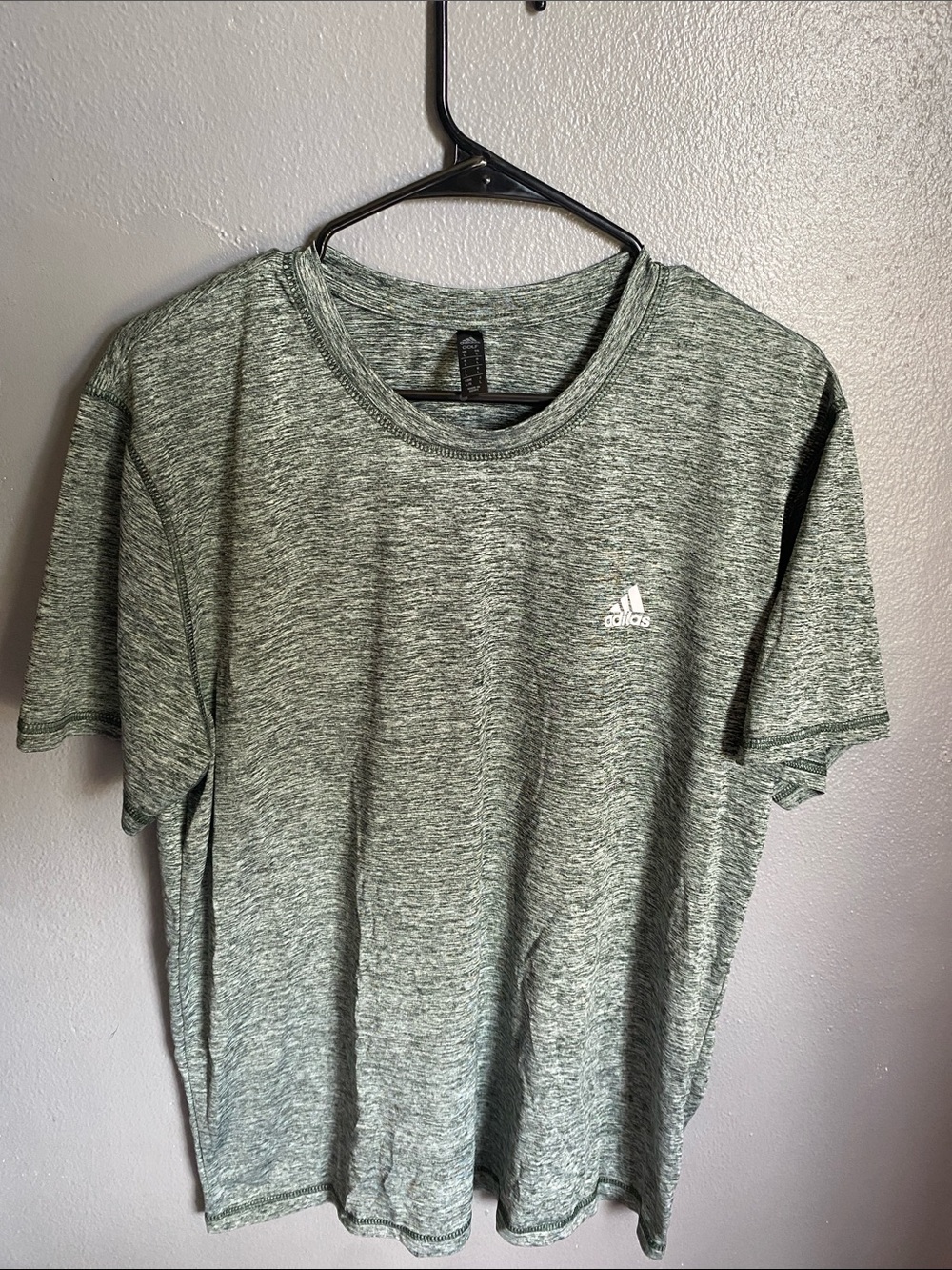 adidas Heather Green Short-Sleeve Athletic Tee